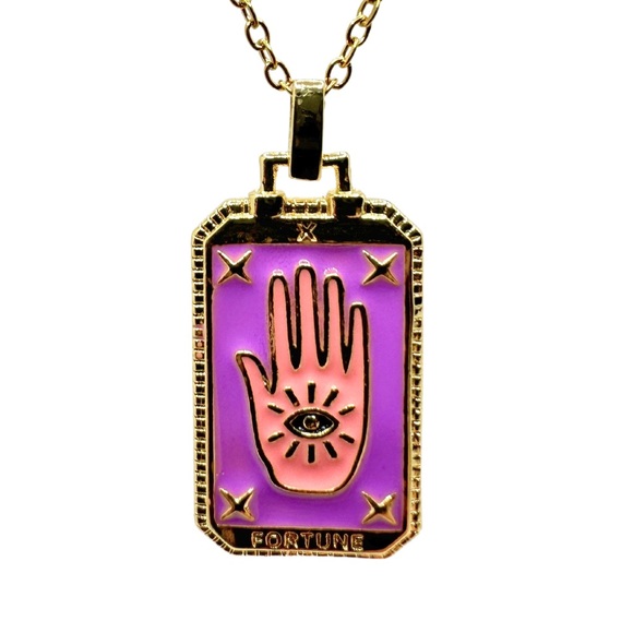 Dainty ‘Fortune’ Tarot Card Necklace | Whimsigoth, Witch, Divination Jewelry - Picture 3 of 5